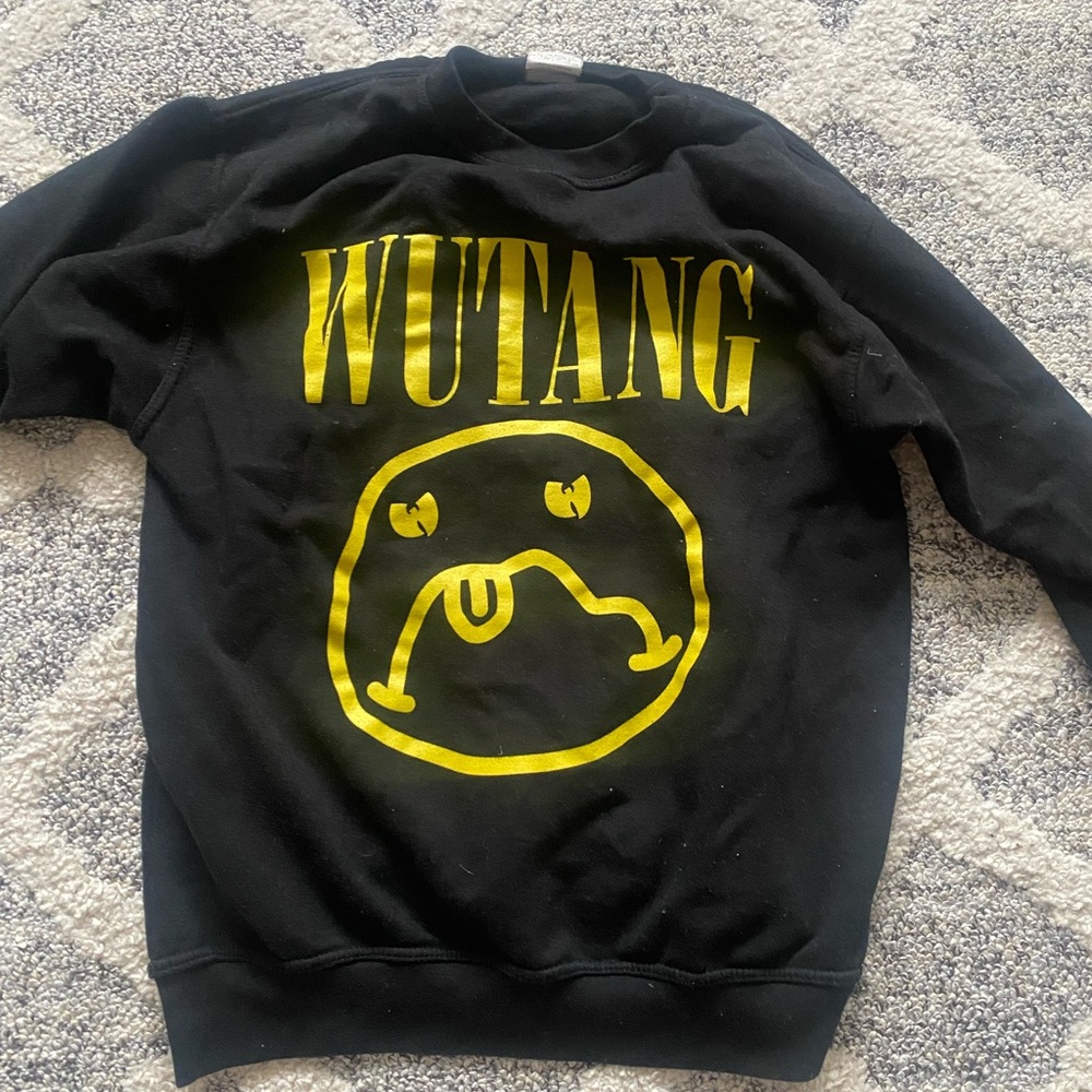 Wu-Tang Clan Smiley Face Nirvana Logo Crew Neck